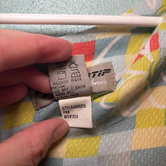 Vintage Y2K Sportif USA Floral Checkerboard Sleeveless Shift Dress Size M - Picture 4 of 7